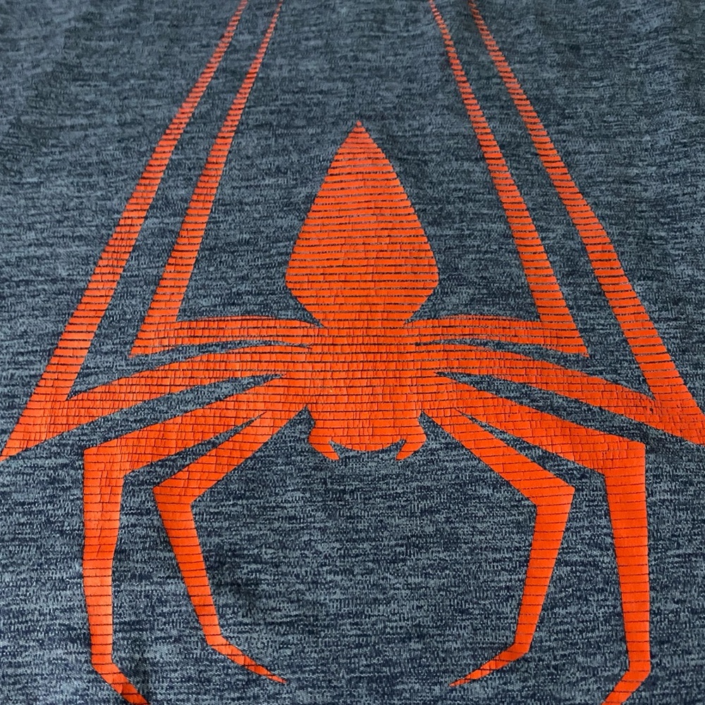 Marvel Spider-Man Mens Large Blue Graphic Athletic Tee Spider Logo Shirt - Picture 2 of 11